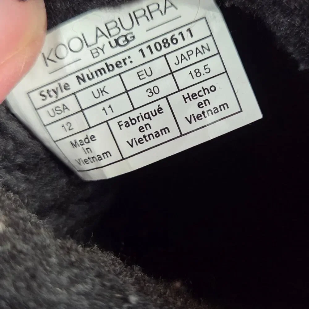 Kids Koolaburra by Ugg Andrah Short Sherpa Line Black Boots 12 Warm Cozy Slip in